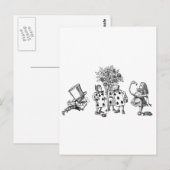 Alice & de Wonderland Gang in Zwart-wit Briefkaart (Voorkant / Achterkant)