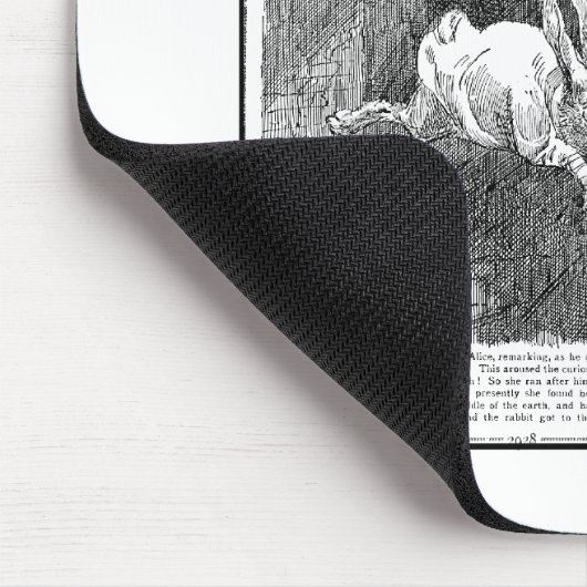 Alice die het konijnenhol omlaag gooit muismat (Hoek)