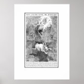 Alice die het konijnenhol omlaag gooit poster (Voorkant)