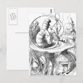 Alice die naar boven kijkt naar de Caterpaal Briefkaart (Voorkant / Achterkant)