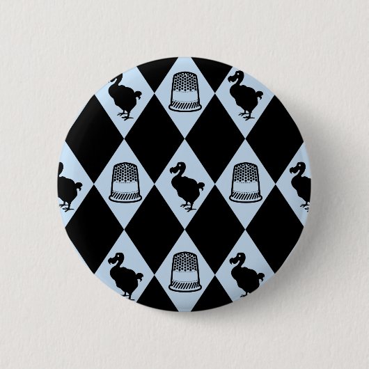 Alice Dodo en Duimpatroon Ronde Button 5,7 Cm (Voorkant)