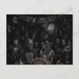 Alice Donkere Fantasy Verjaardagsfeestje Briefkaart