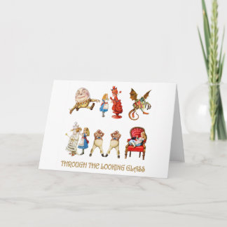 ALICE DOOR HET HET KIJKEN GLAS FEESTDAGEN KAART