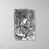 Alice Door Het Kijken Glas - De Jabberwocky Canvas Afdruk (Voorkant)