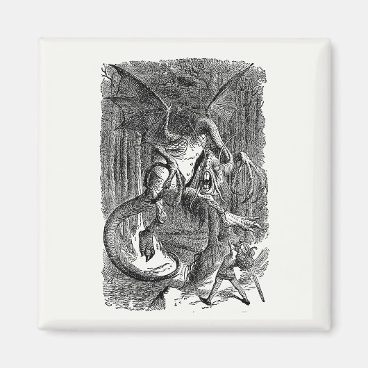 Alice Door Het Kijken Glas - De Jabberwocky Magneet (Voorkant)
