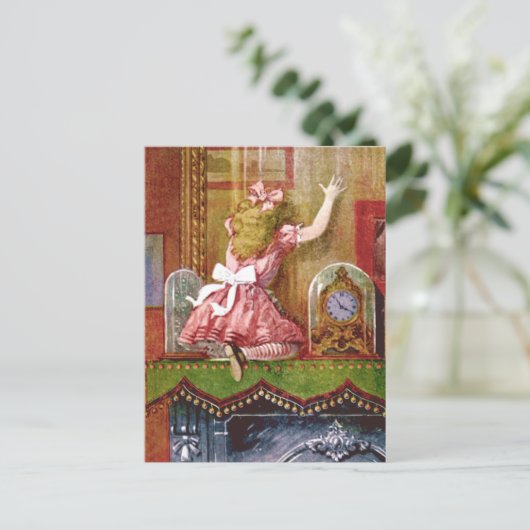 ALICE DOOR HET KIJKGLAS BRIEFKAART (Staand voorkant)