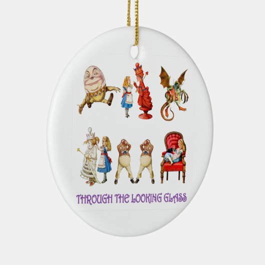 Alice door het kijkglas keramisch ornament (Rechts)