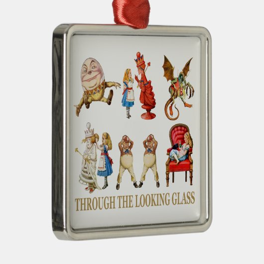 Alice door het kijkglas metalen ornament (Rechts)