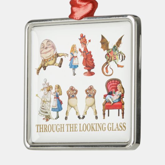 Alice door het kijkglas metalen ornament (Links)