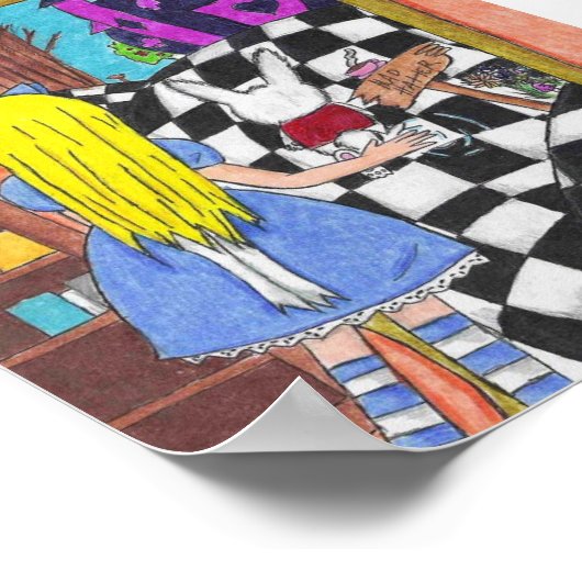 Alice door het kijkglazen poster (Hoek)