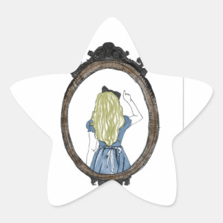Alice door het uitziende glas ster sticker