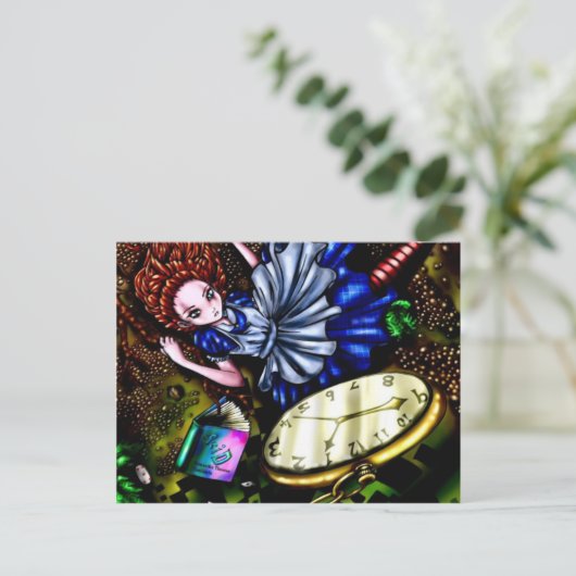 Alice Down the Rabbit Hole Briefkaart (Staand voorkant)