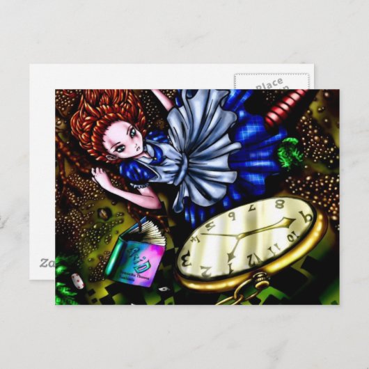 Alice Down the Rabbit Hole Briefkaart (Voorkant / Achterkant)