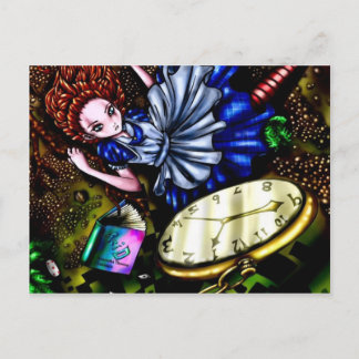 Alice Down the Rabbit Hole Briefkaart