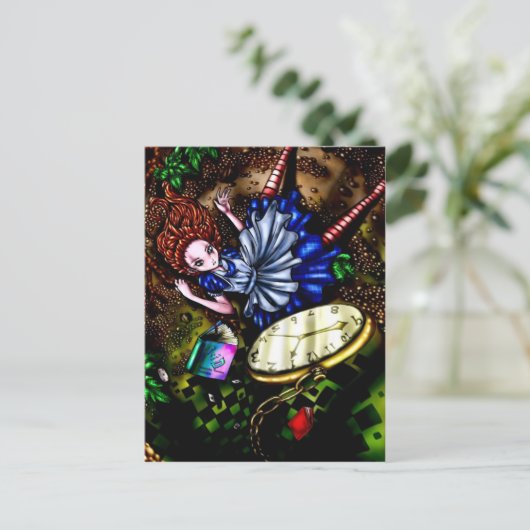 Alice Down the Rabbit Hole Briefkaart (Staand voorkant)