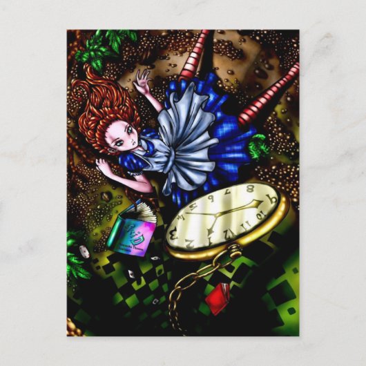 Alice Down the Rabbit Hole Briefkaart (Voorkant)