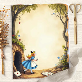 Alice Down The Rabbit Hole Scrapbook Papier