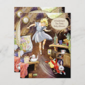 Alice Down the Rabbit Hole Wonderland Baby shower Kaart (Voorkant / Achterkant)