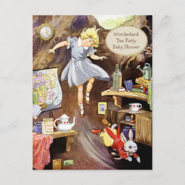 Alice Down the Rabbit Hole Wonderland Baby shower Kaart