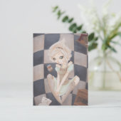Alice Down the Rabbit Hole wonderland briefkaart (Staand voorkant)