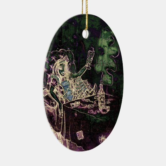 Alice Drink Absinthe Now Keramisch Ornament (Rechts)