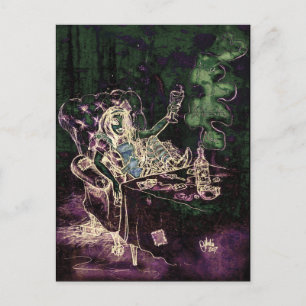 Alice Drink Absinthe Now (negatief) Briefkaart