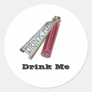 Alice - Drink Me 1865 Ronde Sticker