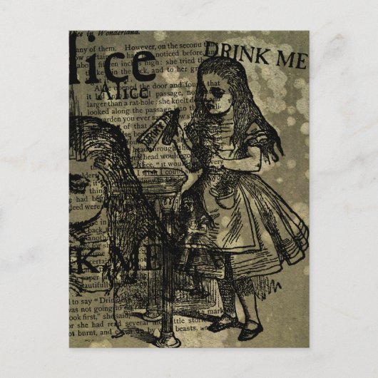 Alice Drink me Collage Briefkaart (Voorkant)