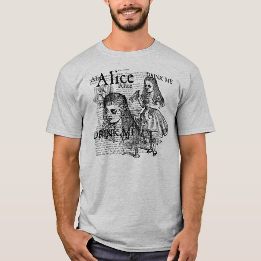 Alice Drink me Collage T-shirt (Voorkant)