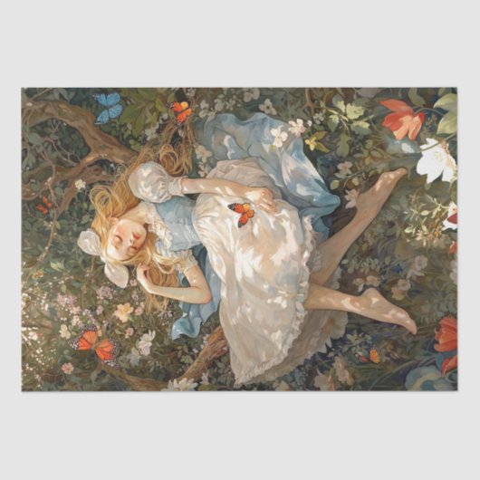 Alice droomt van Wonderland Tissuepapier (Voorkant)
