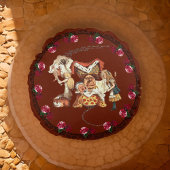 Alice Duchess Cheshire Cat Burgundy Pouf Rond Kussen