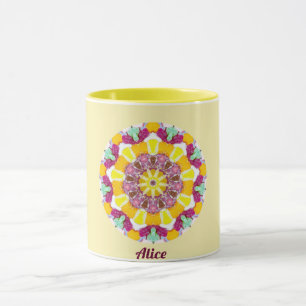 ALICE ~ Een gepersonaliseerd Snoep Delight Pattern Mok