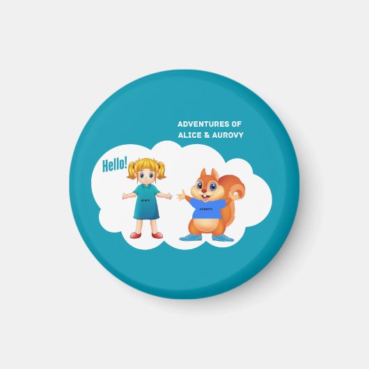 Alice en Aurovy Theme gekleurd Magneet (Voorkant)