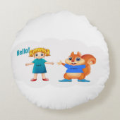 Alice en Aurovy Theme Rond Kussen (Achterkant)