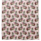 Alice en Blush Flowers Douchegordijn (Voorkant)