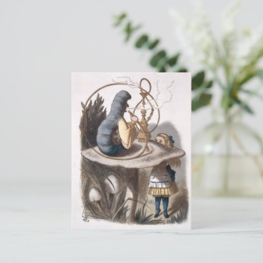 ALICE en Caterpillar - Avonturen in Wonderland Briefkaart (Staand voorkant)
