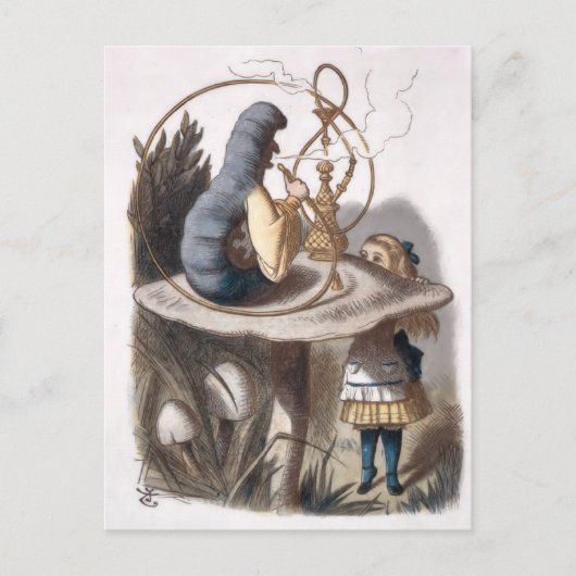 ALICE en Caterpillar - Avonturen in Wonderland Briefkaart (Voorkant)