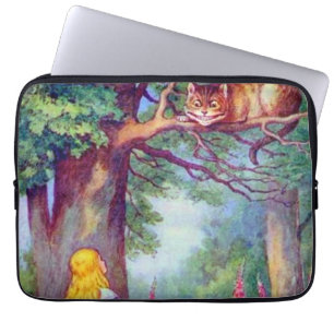 Alice en Cheshire Cat Electronics Bag Laptop Sleeve