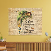 Alice en Cheshire Cat Quote Dictionary Art Canvas Afdruk (Insitu (Woonkamer))