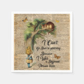Alice en Cheshire Cat Quote Dictionary Art Servet (Voorkant)