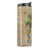 Alice en Cheshire Cat Quote Dictionary Art Thermosbeker (Gedraaid links)