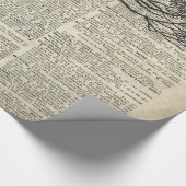 Alice en Cheshire Stencil Art over de oude boekpag Cadeaupapier (Hoek)