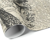 Alice en Cheshire Stencil Art over de oude boekpag Cadeaupapier (Rol Hoek)