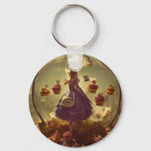 Alice en Cupcakes Fantasy Sleutelhanger