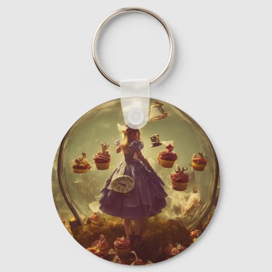 Alice en Cupcakes Fantasy Sleutelhanger (Voorkant)