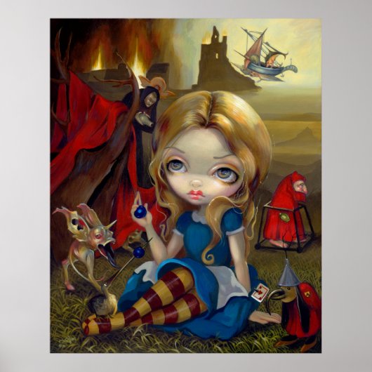 Alice en de Bosch Monsters ART PRINT Wonderland (Voorkant)