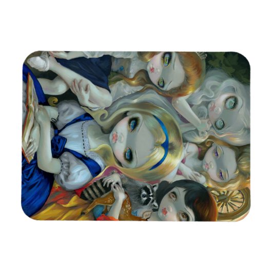 "Alice en de Bouguereau Prinsessen" Flex Magnet Magneet (Horizontaal)