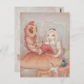 Alice en de Caterdepijler - wonderland briefkaart (Voorkant / Achterkant)