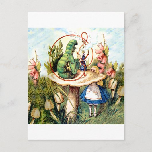 Alice en de Caterpijler in Wonderland Briefkaart (Voorkant)
