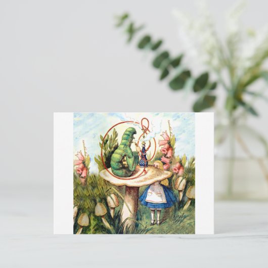 Alice en de Caterpijler in Wonderland Briefkaart (Staand voorkant)